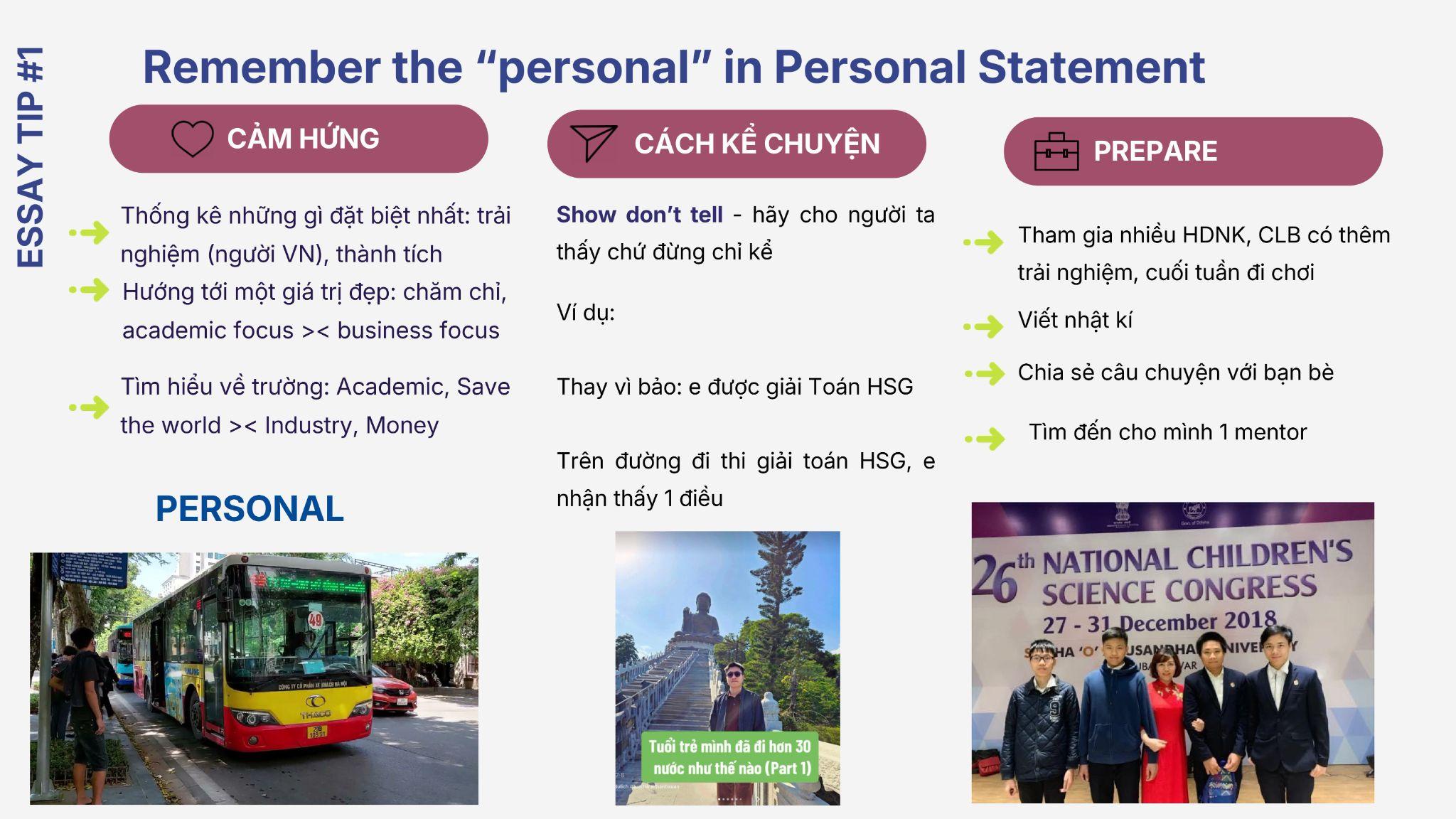 Bí quyết viết Personal Statement: Show don't tell